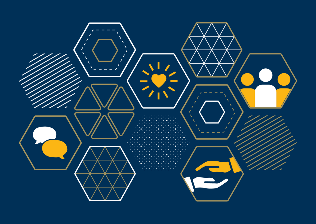 hexagons and icons